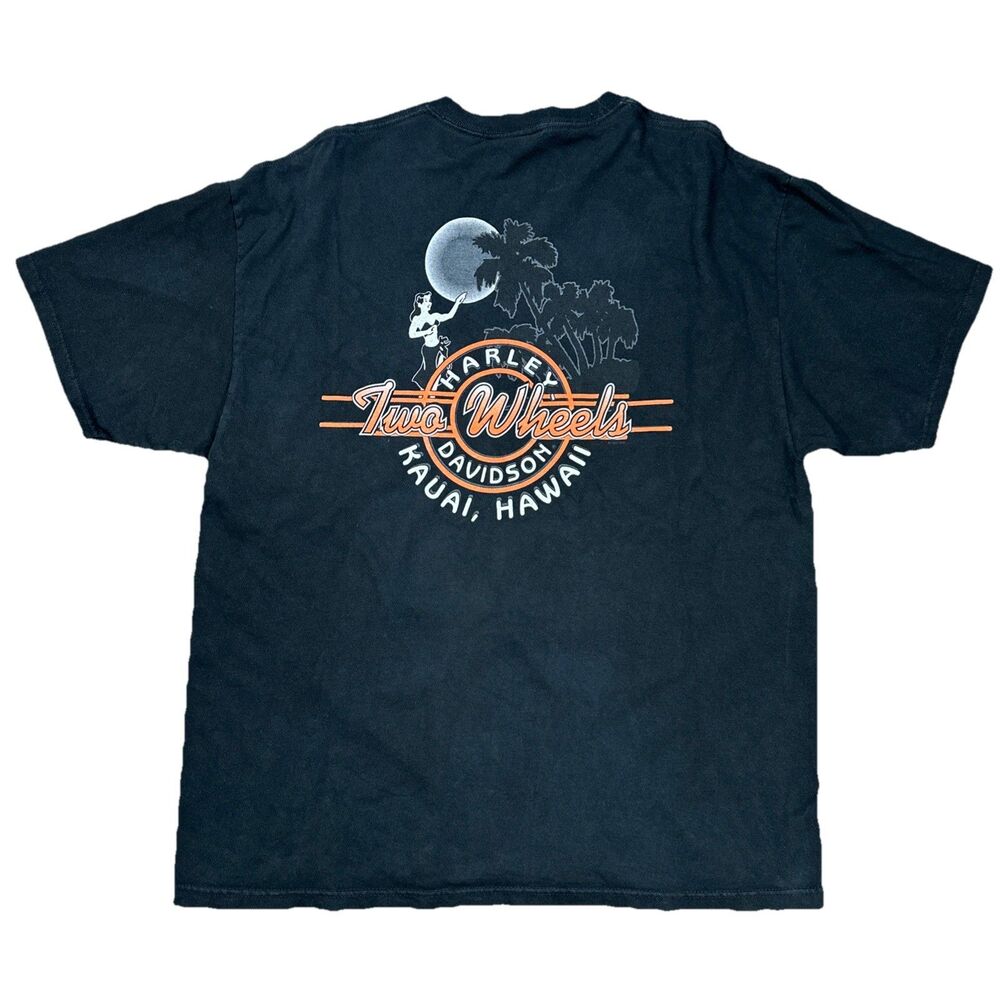 Y2K Harley Davidson T-Shirt Mens XL Short Sleeve Hawaii Girl Motorcycle